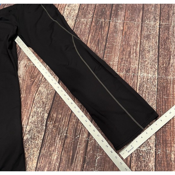 Athleta Women Black Stripe Bettona Bootcut Yoga Stretch Nylon Pants 41151 Medium - Picture 11 of 14